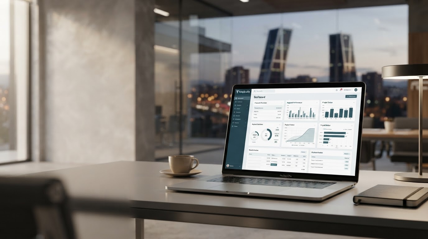 Templavalía - vista del dashboard de análisis de inversión con líneas de tendencia predictiva